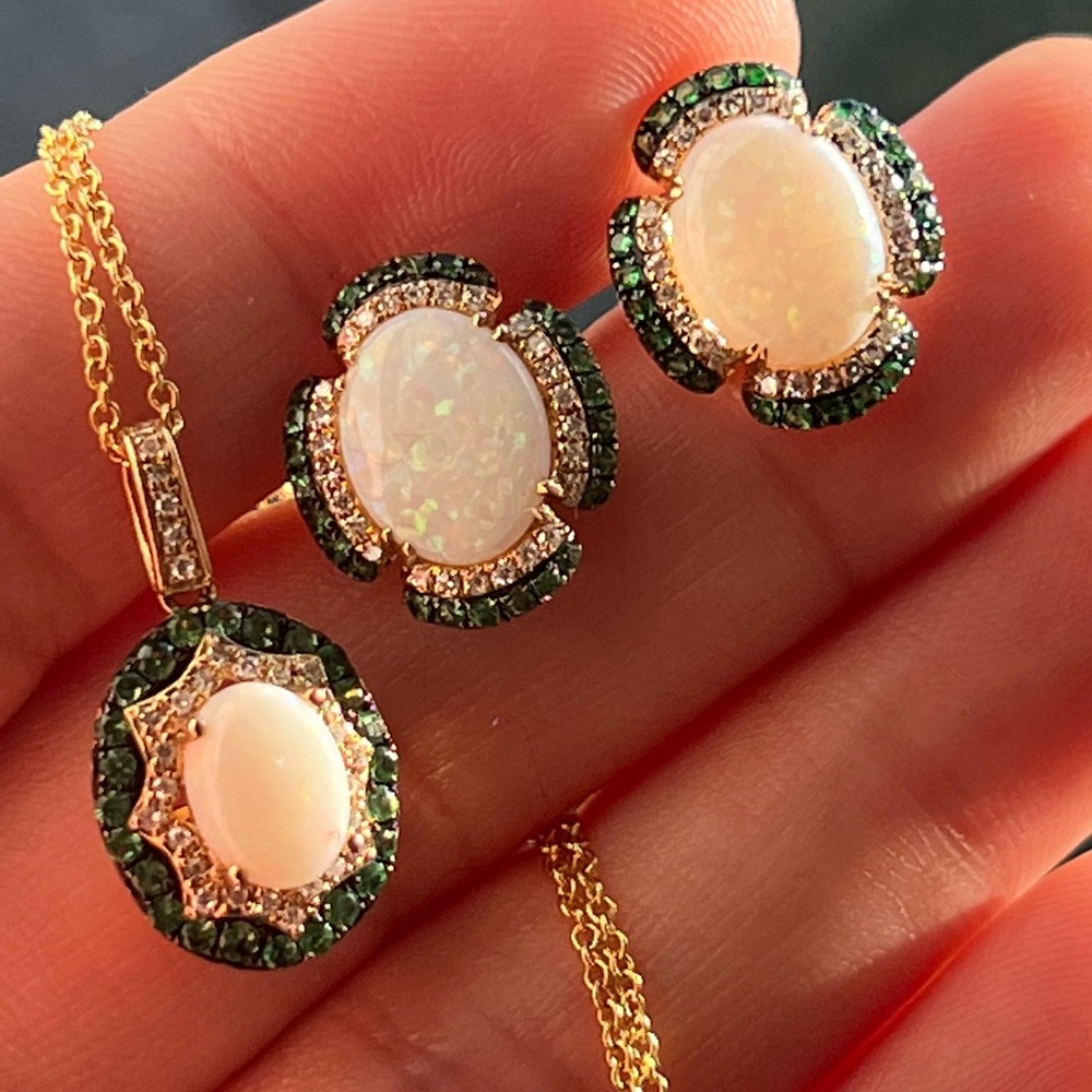 14k Gold Effy Necklace And Earrings Set Gem